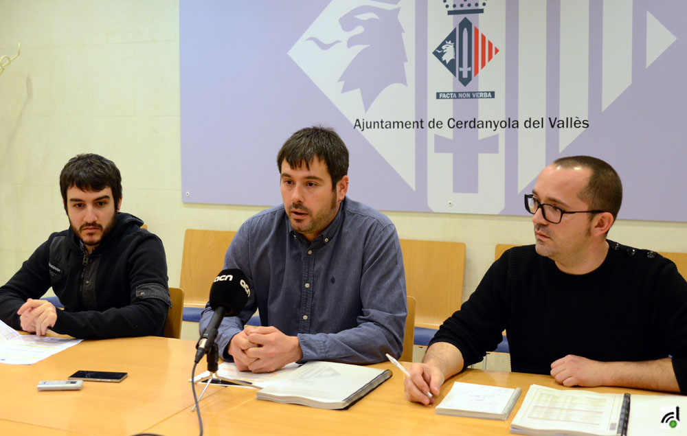 L'alcalde Carles Escolà junt amb els regidors Maurici Jaumandreu i Ivan González