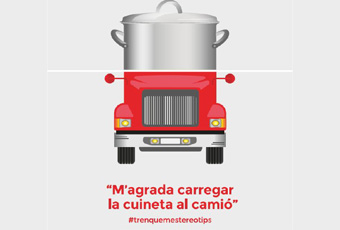 Cartell 'M'agrada carregar la cuineta al camió'