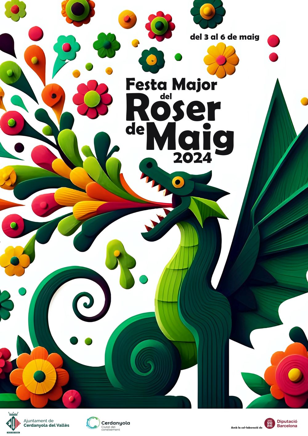 Cartell guanyador per a ser la imatge de la Festa Major Roser de Maig 2024