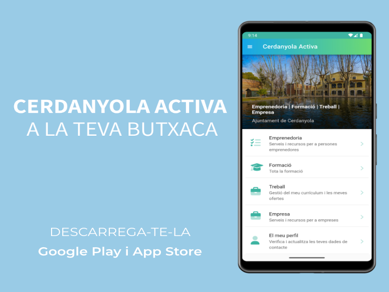 imatge pantalla incial APP Cerdanyola Activa