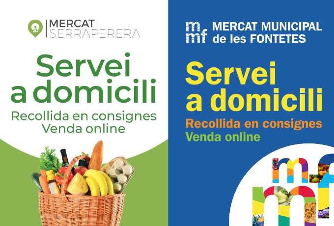 Imatges de la campanya de servei a domicili dels mercats municipals