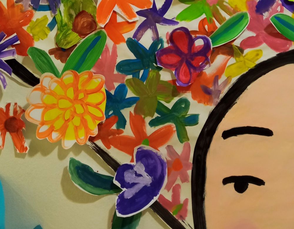 Detall d'una de les obrs creades inspirant-se en una obra de l’Eva Armisén