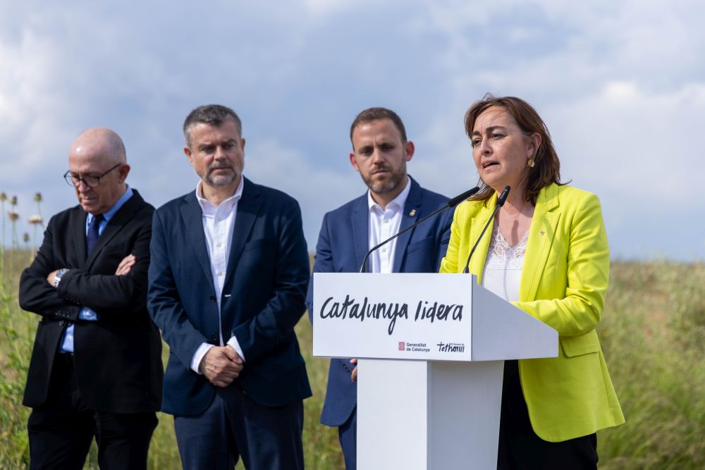 Moment de l'acte d'inici de les obres d'urbanització de la rambla del Castell