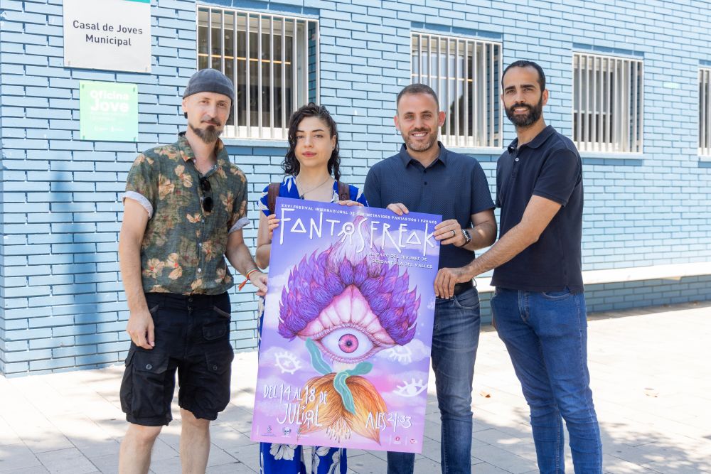 Rafa Dengrà, Maika Dengrà, Carlos Cordón i Santi Moro durant la presentació del Fantosfreak 2025