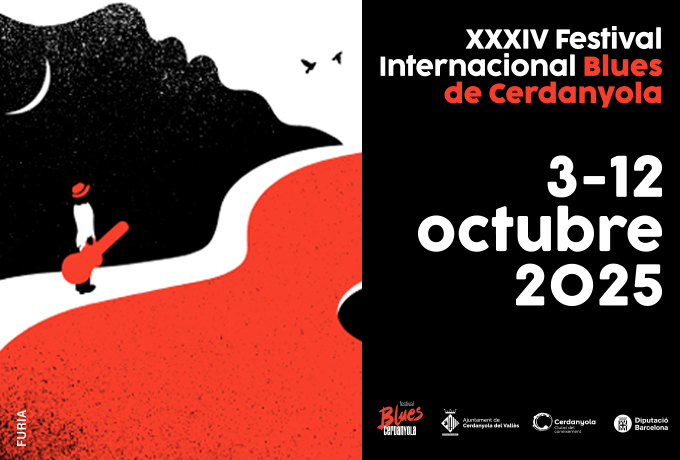 Part del cartell del Festival Internacional Blues de Cerdanyola 2025, obra de Furia