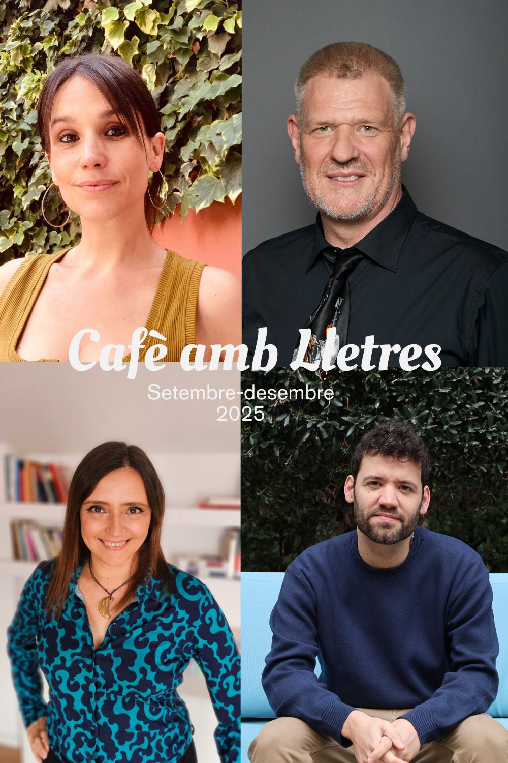 imatge dels escriptors/res del Cafè amb lletres