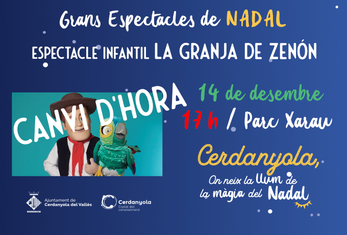 Imatge del cartell de La Granja de Zenón camb canvi d'hora