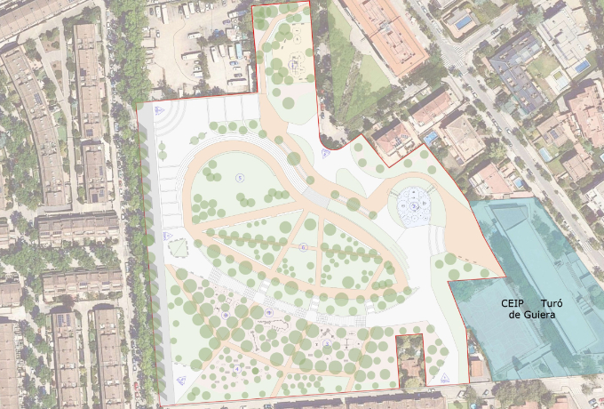 Recreació del plànol del projecte del parc de Flor de Maig