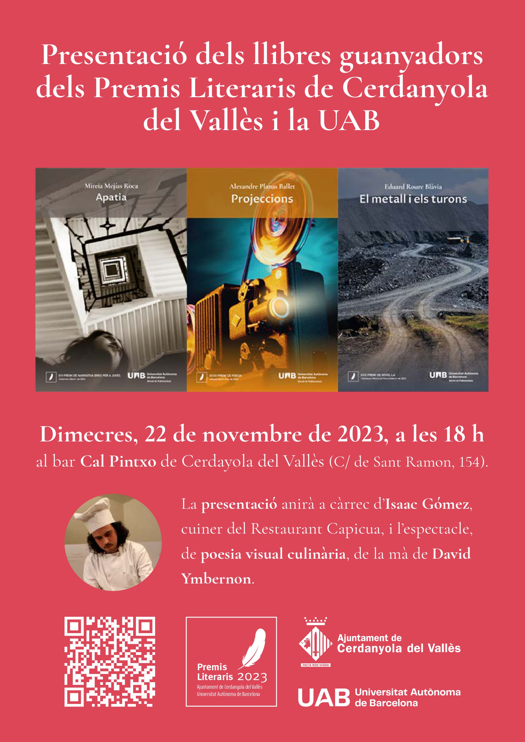 Cartell acte presentació obres guanyadores Premis Literaris 2023
