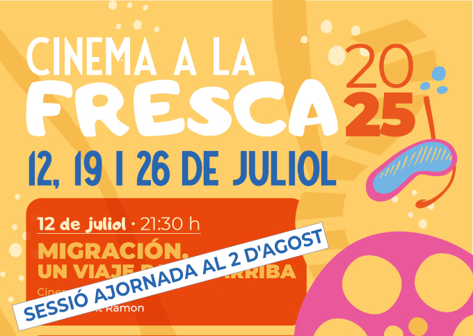 Cartell avís ajornament cinema a la fresca