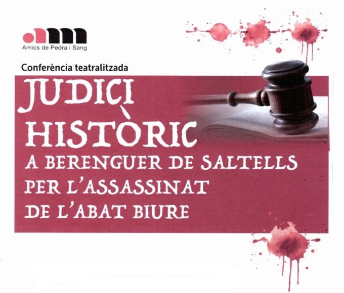 Cartell Conferència teatralitzada 'Judici històric a Berenguer de Saltells'