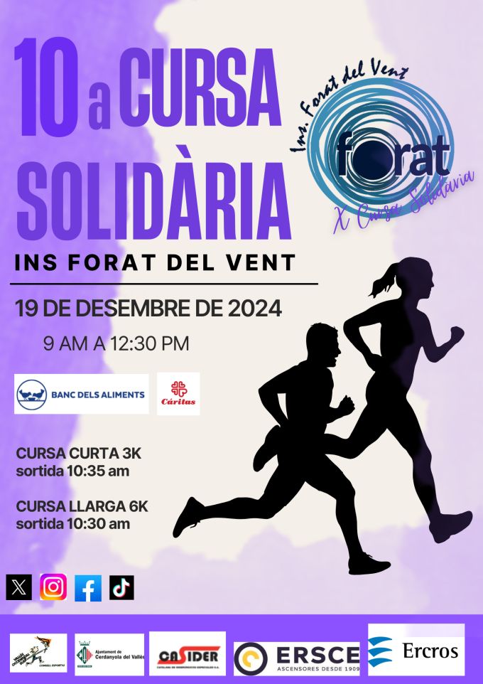 cartell X Cursa solidària Institut Forat del Vent