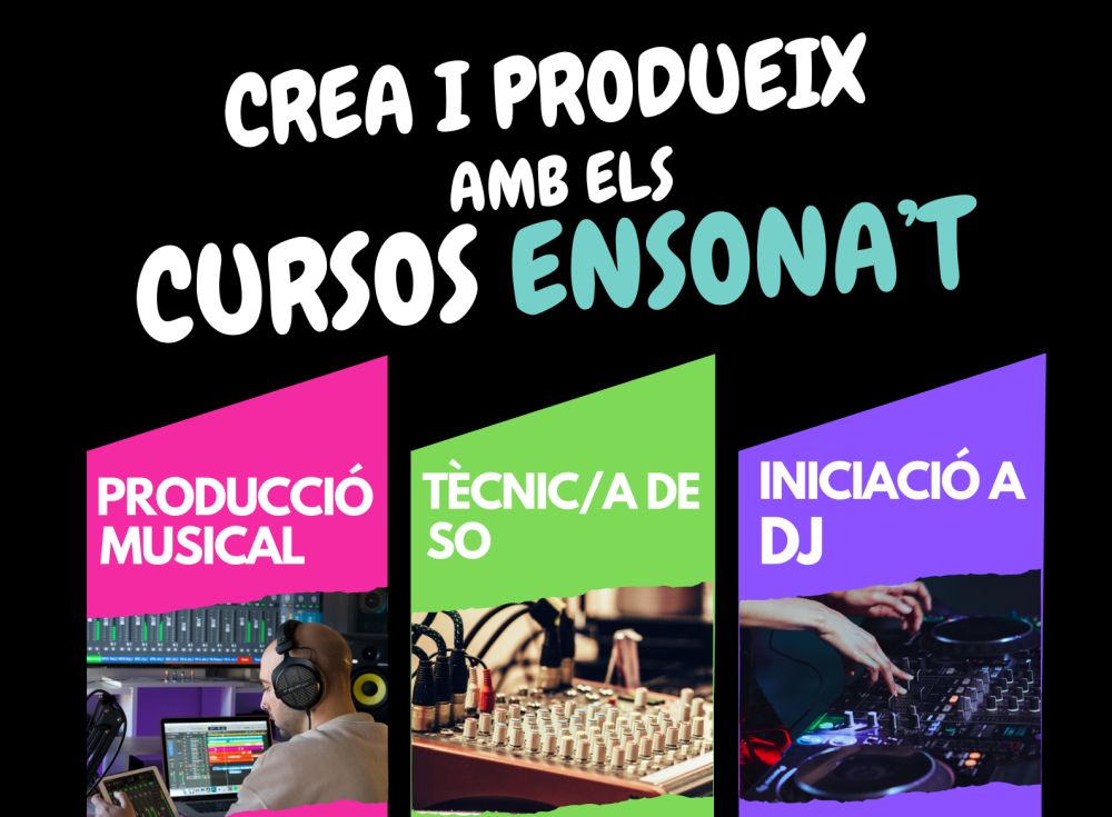 Cartell Cursos ‘Artíva’t - Ensona’t’ per a joves