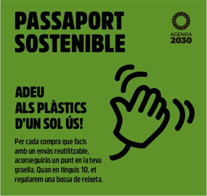 cartell Mercats sostenibles. Adéu als plàstics d'un sol ús