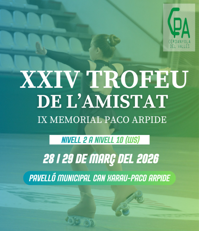 cartell XXIV Trofeu de l'Amistat de patinatge artístic. VIII Memorial Paco Arpide