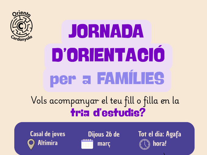 imatge cartell Jornada d'orientació per a famílies