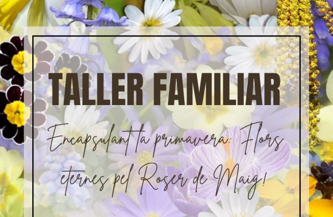 imatge cartell Taller familiar 'Encapsulant la primavera. Flors eternes pel Roser de Maig'