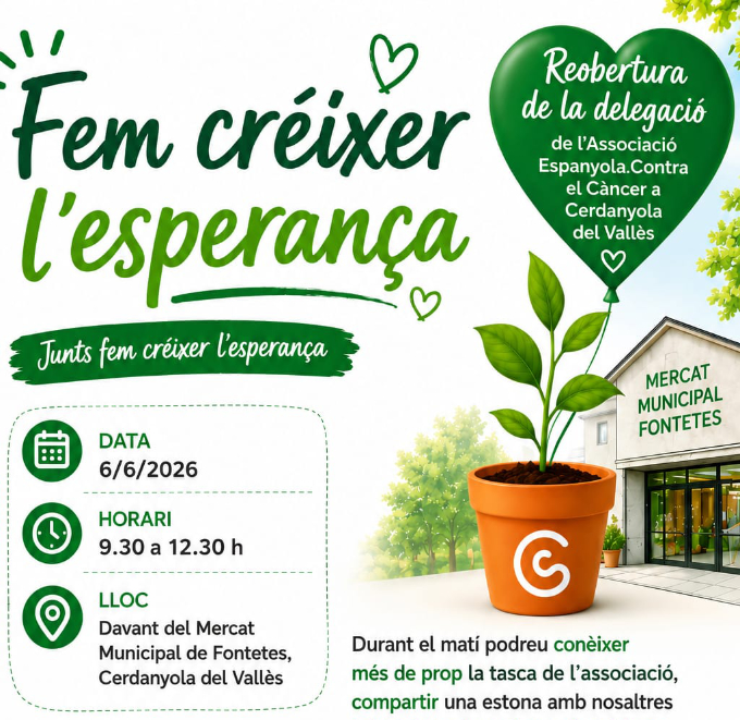 cartell Taula informativa de l'AECC 'Fem créixer l'esperança'