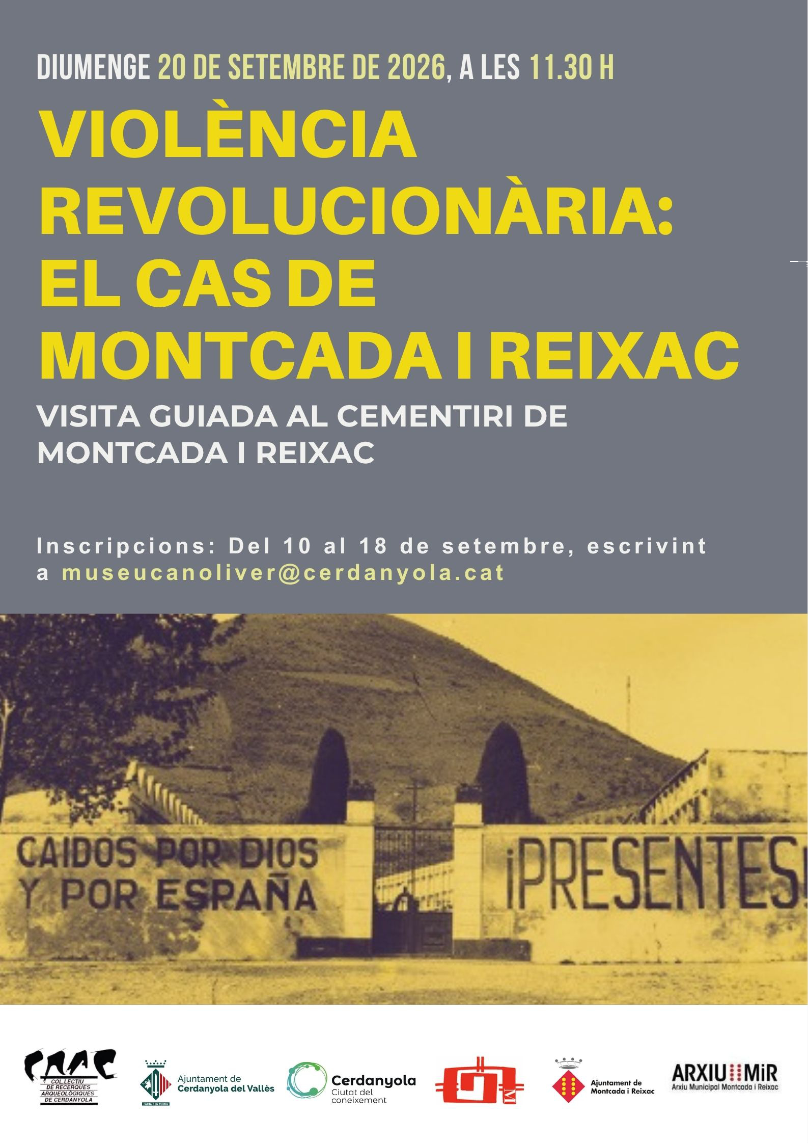 Cartell Visita guiada al cementiri de Montcada i Reixac