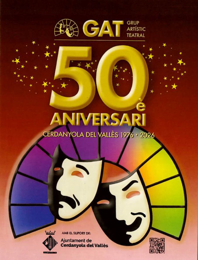 Cartell 50è aniversari del GAT (Grup Artístic Teatral)