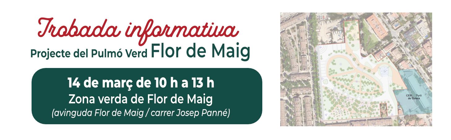 Banner Trobada informativa del projecte Pulmó verd Flor de Maig