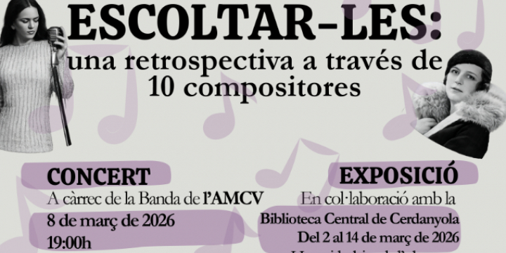 Part del cartell del concert i exposició de l'AMCV amb motiu del 8M