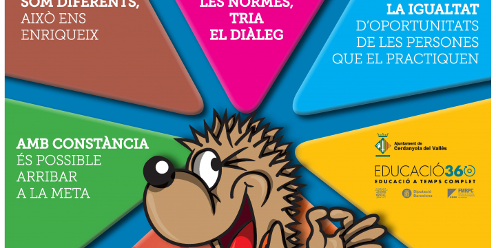 Cartell amb els principals valors dels Jocs Esportius Escolars de Cerdanyola