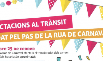La celebració de la Rua de Carnaval afectarà al trànsit d'alguns carrers