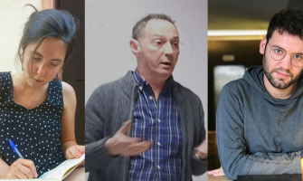 Les persones guanyadores dels premis. D'esquerra a dreta: Anna Mateus Alamon, Albert Gavaldà Irujo i Arià Paco Abenoza 